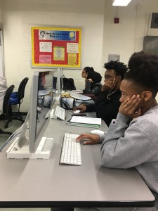 Caption : Senior web and app developers are working hard to create an app NFTE will be proud of seeing, end of the semester. Photo Credit: Samiha Aktar
