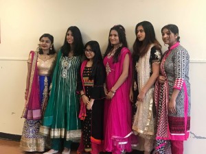 Some of the many young women dressed in their traditional clothing for Multicultural Day at Thomas A. Edison High School.  