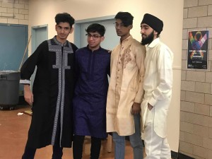 Some of the many young men dressed in their traditional clothing for Multicultural Day at Thomas A. Edison High School.